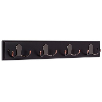 Birdrock Home Tri Hook Coat Rack - 3 Hooks - Wall Mount Hat Rack - Brown  Finish - Bronze Hooks : Target