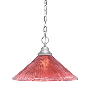 Toltec Lighting Any 1 - Light Pendant in  Brushed Nickel with 16" Raspberry Crystal Shade - 1 of 1