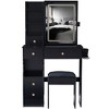 CAVINAS Vanity Desk with Mirror Compact Makeup Table with Multi-Layer Storage & Stool for Apartment, Bedroom - 2 of 4