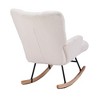 FERPIT Upholstered Wingback Accent Chair & Rocking Chair with Rubberwood Legs & Rockers - 4 of 4