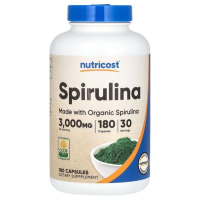 Nutricost Spirulina, 3,000 mg, 180 Capsules (500 mg Per Capsule)