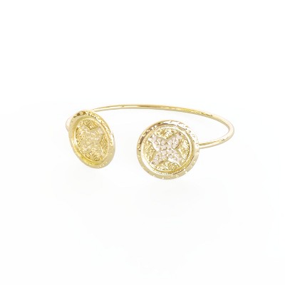 Sanctuary Project Round Rosette Medallion Coin Cuff Bracelet Gold