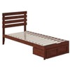 AFI Furnishings Oxford Twin Extra Long Bed with Foot Drawer and USB Turbo Charger in Walnut - 4 of 4