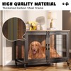 37.5" Farmhouse Wooden Dog Crate Furniture, Indoor Dog Kennel Cage Table for Medium Large Dogs, Decorative Dog Crate End Table with Double Doors - 4 of 4