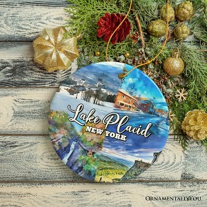 Picturesque Lake Placid Ornament, Charming New York Mountain Town Christmas Gift and Travel Souvenir | OrnamentallyYou - 1 of 4