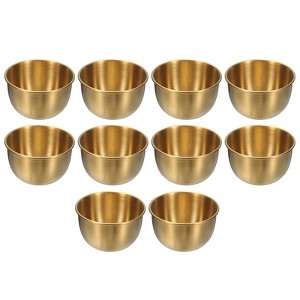 Unique Bargains Stainless Steel Seasoning Condiment Appetizer Mini Round Sauce Dishes 10 Pcs - 1 of 4