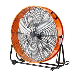 VEVOR Drum Fan, 30 Inch High Velocity Industrial Shop Fan, Heavy Duty Commercial Use 3-Speed 13000CFM, 360°Adjustable Tilting, Orange - 1 of 4