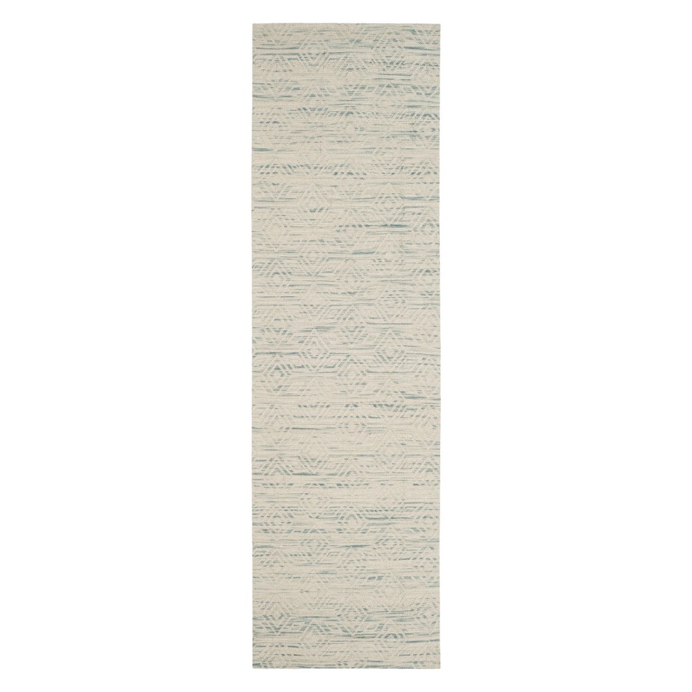 2'3inx8' Ruthie Geometric Accent Rug Light Blue/Ivory - Safavieh