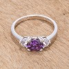 Slickblue Elegant 1 Ct. 3-Stone Ring for Women - Perfect for Bridal or Everyday Wear 4 Color Options, Size 5-10 - 2 of 3