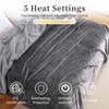 Electric Heated Blanket with Dual Control, Heating Throw Blankets with 4 Fast Heating Levels & 10 Hours Auto Off, Machine Washable, Gray - 3 of 4