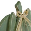 Northlight Fall Harvest Wooden Pumpkin with Bow Decoration - 14.75" - Sage Green - 3 of 4