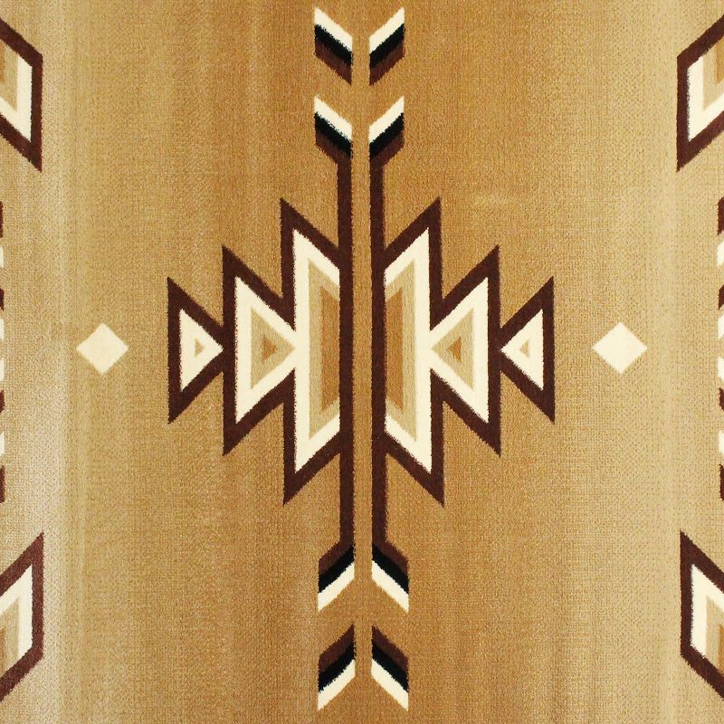 Emma and Oliver Olefin Accent Rug with Southwestern Geometric Arrow Design and Natural Jute Backing, 5 of 6