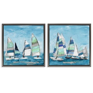 Stupell Industries Soothing Sailboats Drifting Marina, 18" x 18" - 1 of 4