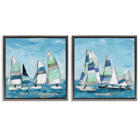 Stupell Industries Soothing Sailboats Drifting Marina, 18" x 18" - image 1 of 4