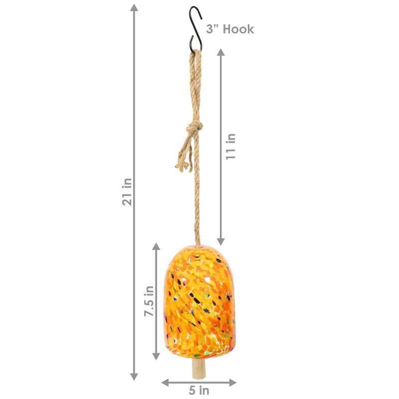 Sunnydaze Outdoor Natural Melody Glass Wind Bell Chime, 4 of 12