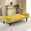 MYINDA 2-in-1 Convertible Recliner Sofa Bed, Modern Upholstered Folding Recliner, for Small Space Living Room Bedroom, YELLOW - 3 of 4