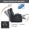 Black PU Single Motor Power Lift Recliner Chair with Massage and Heat for Elderly, Max Reclining Angle 155° - 3 of 4