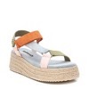 Refresh Women's Suede Strappy Sandals With Jute Platform - 3 of 4