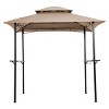 1pc Outdoor Grill Shelter with Double-Tier Polyester Canopy and Steel Frame Includes Bar Counters and Hooks No Furniture Included - Coolbibila - 2 of 4