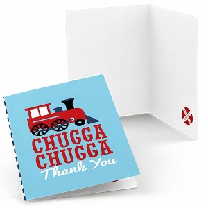 Big Dot of Happiness Railroad Party Crossing - Steam Train Birthday Party or Baby Shower Thank You Cards (8 count) - 1 of 4