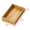 iDesign Acacia Wood Kitchen Drawer Organizer - Set of 3 - Natural - 3 of 4