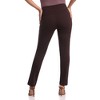 Rekucci Women's Secret Figure Pull On Knit Slim Straight Leg Pant with Wide Waist - 3 of 4