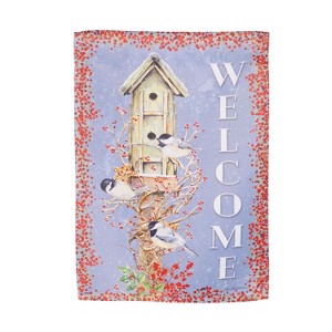 Evergreen Chickadee Dee Dee's Suede Garden Flag 12 x 18 Inches Indoor Outdoor Decor - 1 of 4