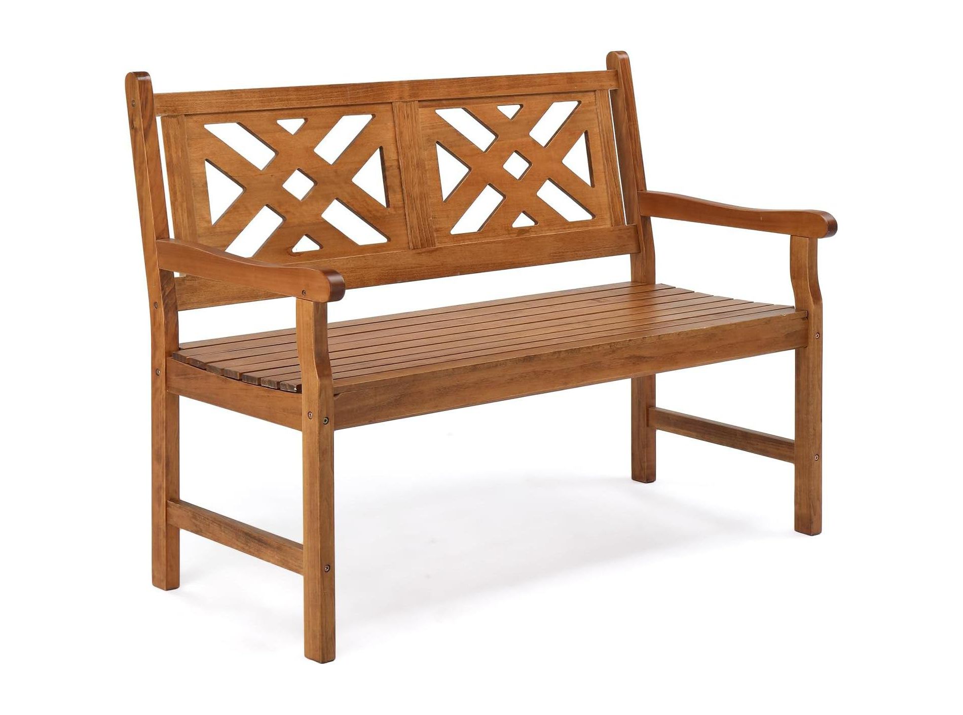 VINGLI Outdoor Bench Porch Bench, 47" Garden Bench Outdoor Wood Bench Patio Bench Entryway Bench for Yard Park, 800lb Capacity (Natural)