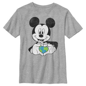 Boy's Disney Mickey Mouse Earth Heart T-Shirt - 1 of 4