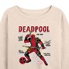 Women's - Marvel - Deadpool Blueprint Lightweight French Terry Wide Neck Long Sleeve Shirt - 2 of 4