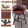 360 Degree Swivel Bar Stools, Counter Height Barstools, Modern Upholstered Bar Stools 2 pack - 4 of 4