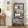 Aheaplus Storage File Cabinet with Hutch, Charging Station, Lock Drawers - 2 of 4
