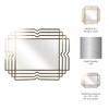Mirror Metal Glass Iron Geometric Layered Frame 40" Gold Finish Wall Decor for Home Office Bedroom Living Room - 2 of 4