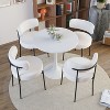 NicBex Velvet Dining Chairs Set of 4,Armless Upholstered Kitchen Chairs with Curved Backrest and Black Metal Legs for Dining Room,Kitchen - 2 of 4