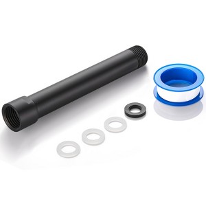 Cobbe Shower Head Extension Arm, 6-Inch Shower Arm Extender, Stainless Steel Shower Pipe Arm for Bathroom, Shower Extension Pipe, Matte Black - 1 of 4