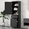 Tall Bathroom Storage Cabinet, Bathroom Cabinets  With 2 Drawers And Adjustable Shelf, Bathroom Cabinets With Anti-Toppling Device-Cuddlewood - 3 of 4