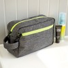 The Hudson - Grey Textured Cosmetic Bag with Colored Zipper by Youzey - 2 of 4