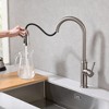 Pull Down Kitchen Sink Faucet with Triple Function Sprayer, High Arc Single Handle, Stainless Steel - 3 of 4