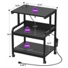 Aheaplus 30.3" Adjustable Printer Stand with Charging Station, Moveable Printer Table with Storage - 4 of 4
