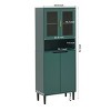 Bookshelf Modern with Glass Doors and Adjustable Shelves for Home Office 23.62in Wide Green- 3irtyhousy - 4 of 4