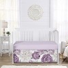 Sweet Jojo Designs Girl Baby Crib Bed Skirt Peony Floral Garden Purple and Ivory - image 2 of 3