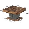 Gulches 31.5" Square Coffee Table (Rustic Brown & Black) Modern Wood Cocktail Tea Accent Table, Sturdy Center Table for Living Room - 2 of 2