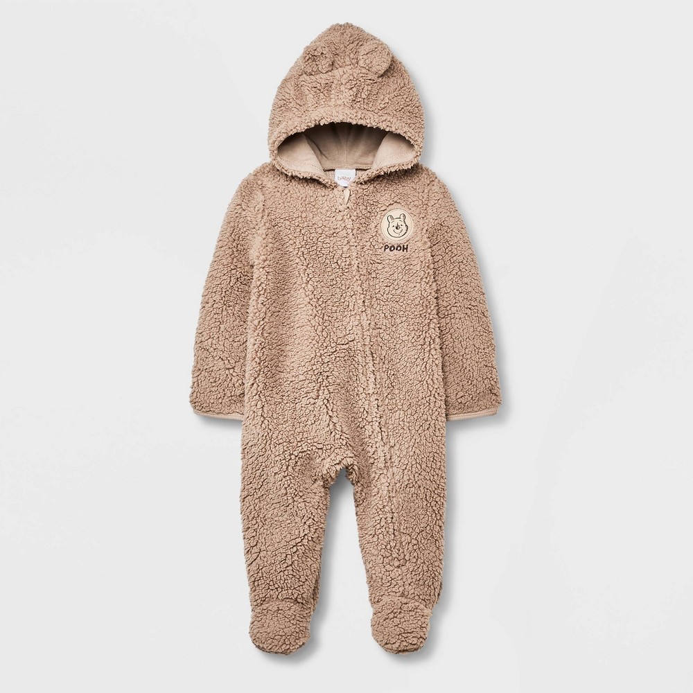 Baby Disney Winnie the Pooh Solid Bodysuit - Light Brown 0-3M