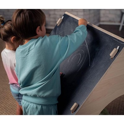 Evergreen Montessori Wooden Playhouse with Chalkboard Roof