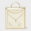 14K Gold Plated Cubic Zirconia Cross Pendant Necklace - A New Day™ Gold - 3 of 4