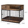 NicBex 38.78Inch Dog Crate Wooden Heavy Duty Dog Kennel with Drawers and Open Storage Shelf,End Table Dog Cage Indoor Use,Antique Brown - 3 of 4