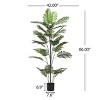 SEVOBAL Artificial Plants 86" Palm Tree Pre-Potted Faux Greenery with Feathered Fronds for Home Decor, Green, 42"*42"*86" - 2 of 4