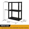 Plastic Shelves Garage Shelf Heavy Duty Shelving Unit 3-Tier 39"H x 14"D x 30"W Black-300 lbs - 3 of 4