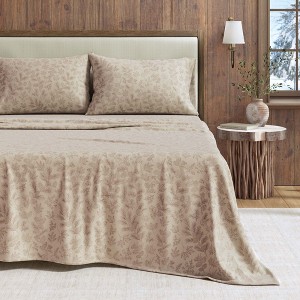 100% Cotton Lodge Print Flannel Sheet Set - Great Bay Home - 1 of 4