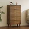 Modern Wooden 5 Drawer Dresser with Vintage Pattern Design, Tall Dresser for Closet - 2 of 4